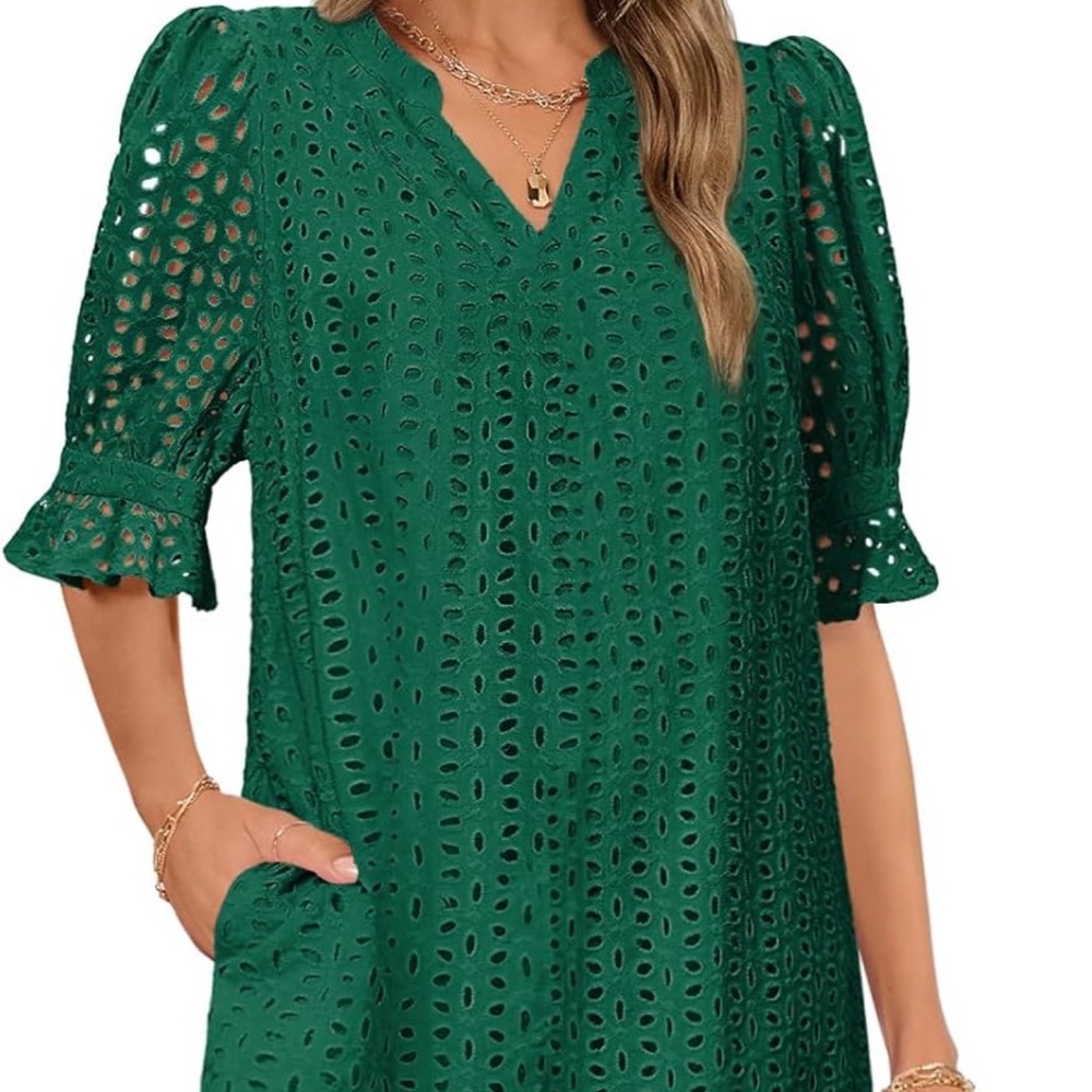 Green Eyelet Dress